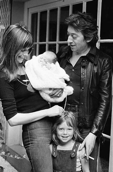 Jane Birkin Serge Gainsbourg With Their New Baby