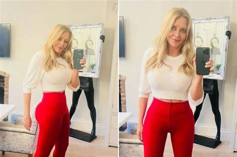 Carol Vorderman Shows Off Her Award Winning Bum In Skintight Red Trousers The Irish Sun