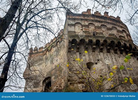 The Tower of the Ancient Fortress in Ostrog, Ukraine, Close-up. Stock ...