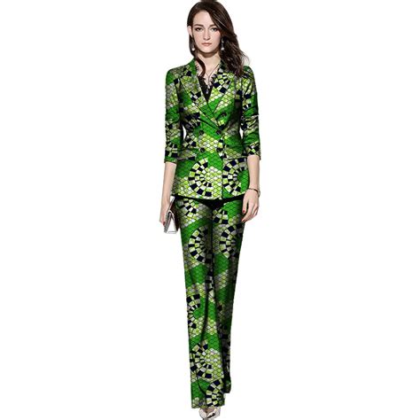 Fashion African Print Women Pant Suits Festive Ladies Wide Leg Pants