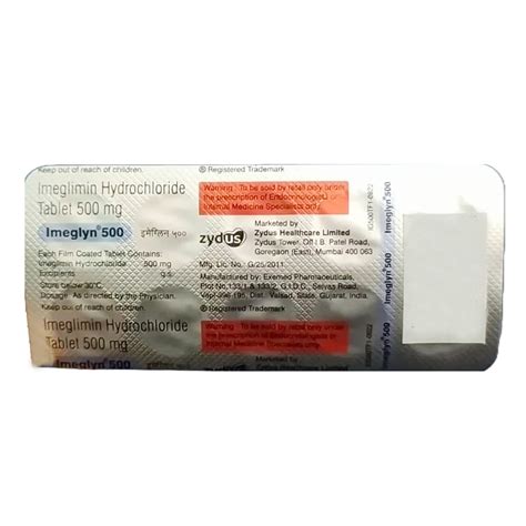 Imeglyn 500 Tablet 10 S Price Uses Side Effects Composition Apollo