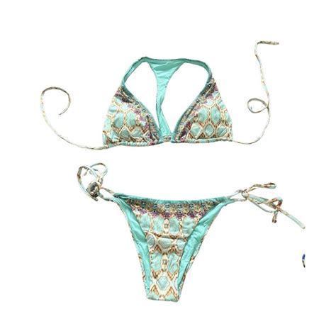 CAMILLA T BACK TIE BOTTOM BIKINI SET IN Depop