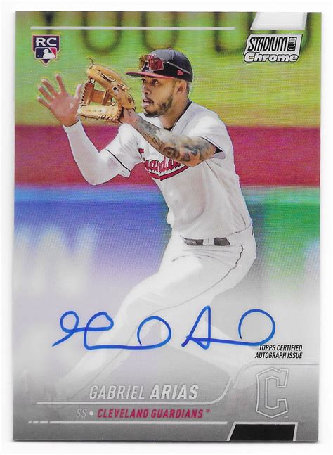 Topps Stadium Club Chrome Auto Gabriel Arias Sccua Gar