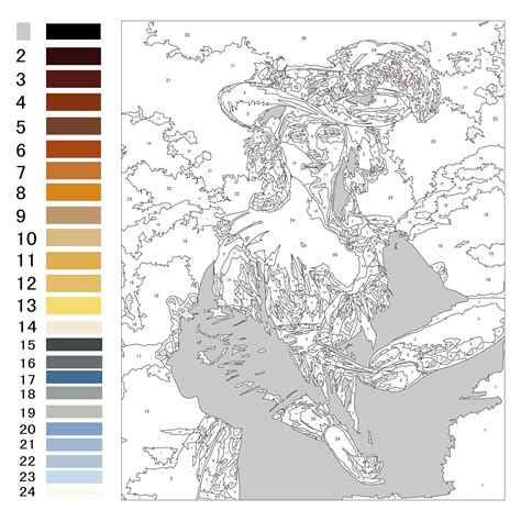 Printable Advanced Color By Number Worksheet Coloring Page Free