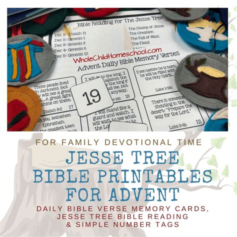 Jesse Tree Daily Bible Readings & Memory Verses Printables