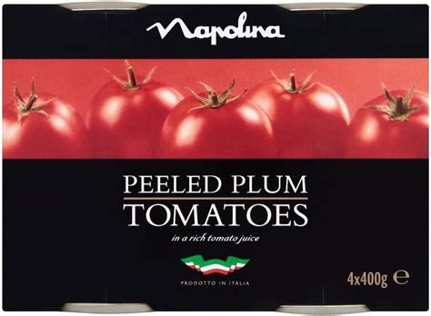 Napolina Peeled Plum Tomatoes In Tomato Juice 4x400g Amazon Co Uk