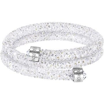 Brazalete Doble Crystaldust Blanco Acero Inoxidable Swarovski