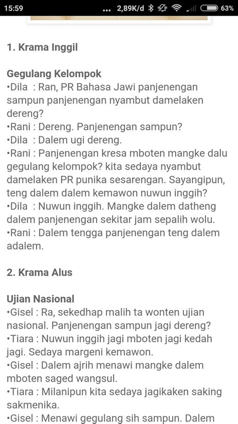 Contoh Dialog Bahasa Jawa Orang Menggunakan Krama Alus Homecare