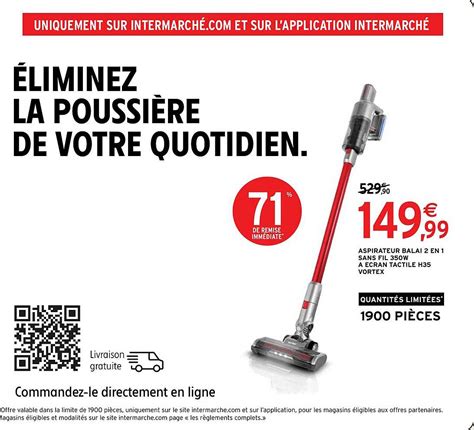 Promo Aspirateur Balai En Sans Fil W Cran Tactile H Vortex