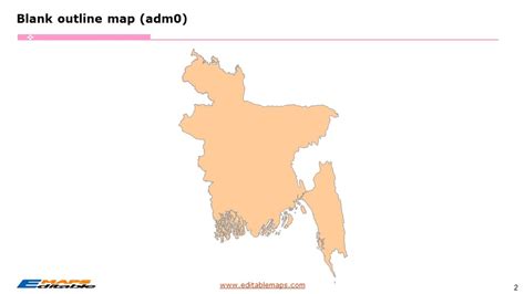 Bangladesh Map With 8 Divisions And 64 Districts Editable Powerpoint Maps