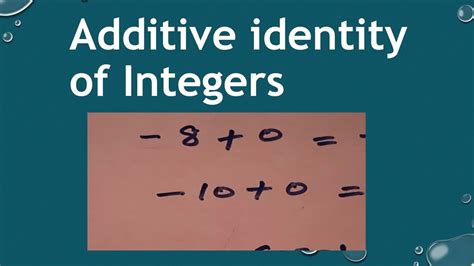 Additive Identity Property For Integers Additive Identity Class