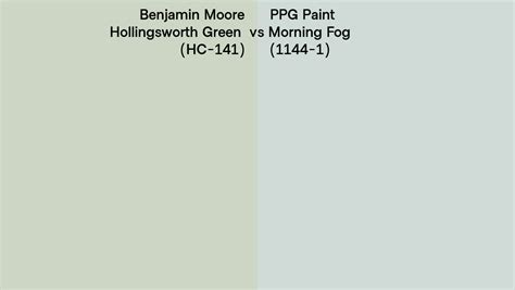 Benjamin Moore Hollingsworth Green HC 141 Vs PPG Paint Morning Fog