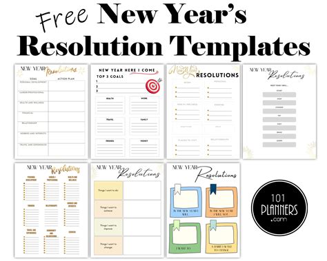 Free New Year S Resolution Template