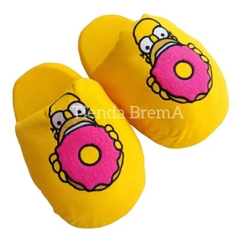 Pantufla Pantuflon Homero Simpson Polar Peluche Animada Moda Mercadolibre