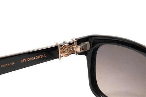 Chrome Hearts Mens Gold Black Mydixadryll Acetate Square Eye Sun Glasses Shades The Echelon