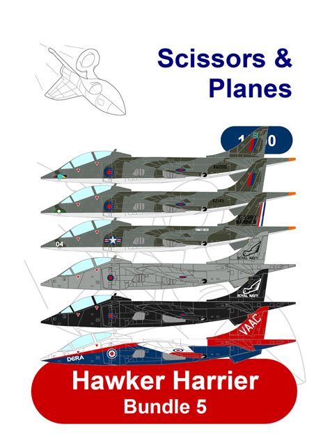 1 100 Snp Hawker Harrier Trainers Bundle Paper Model EcardModels