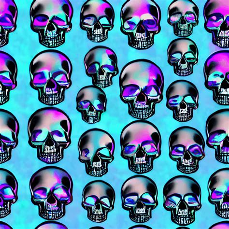 Holographic Skull Pattern Graphic · Creative Fabrica