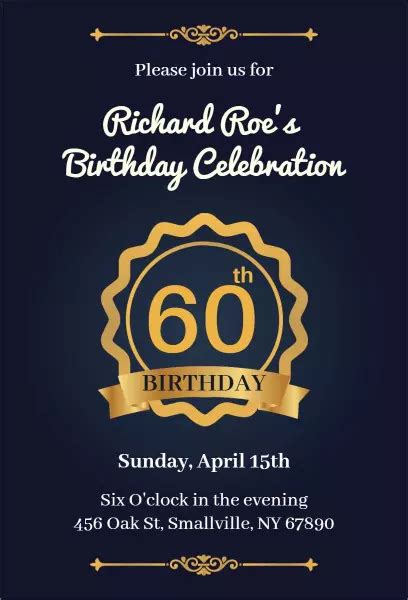 15 Free 60th Birthday Invitation Templates Photoadking