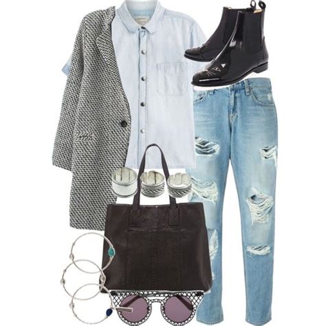 Look calça boyfriend camisa jeans casado cinza e botas Winter