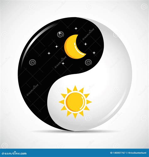 Sun And Moon In Yin Yang Symbol Vector Illustration CartoonDealer