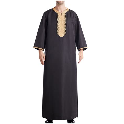 Dovford Men S Muslim Thobe Kaftan Robe Saudi Arabic Middle East Islamic