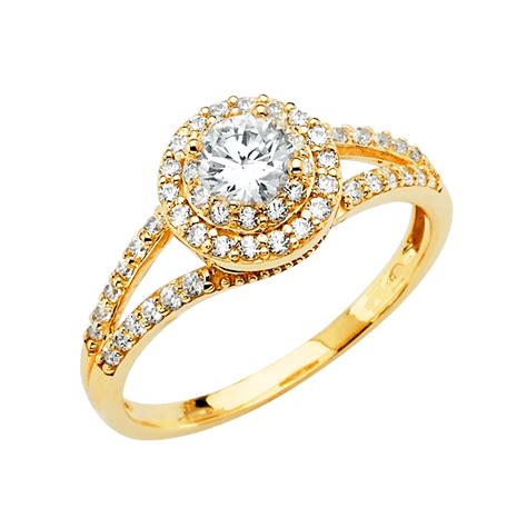 Fb Jewels K Yellow Gold Cubic Zirconia Cz Engagement Ring Size