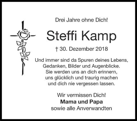 Traueranzeigen Von Steffi Kamp Aachen Gedenkt