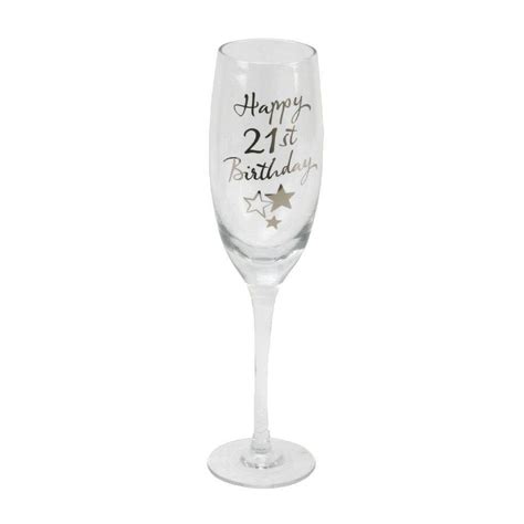 Widdop Happy 21st Birthday Champagne Flute Glass G31821