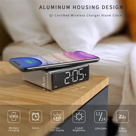 Qi Wireless Charging Station With Alarm Clock,10w Max Portable Charger ...