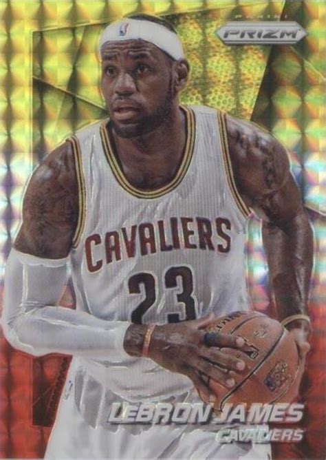 Panini Prizm Yellow Red Mosaic Prizm Lebron James For