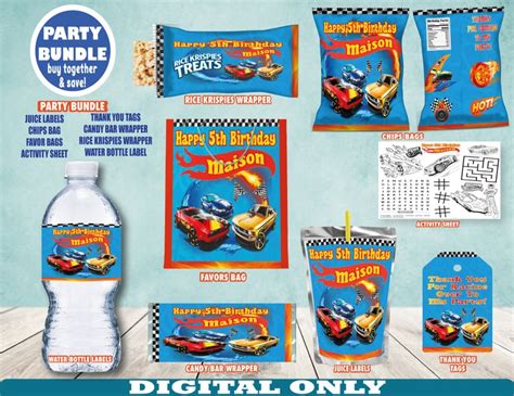 Krispies Treats Activity Bags Juice Labels Hotwheels Party Pack Digital