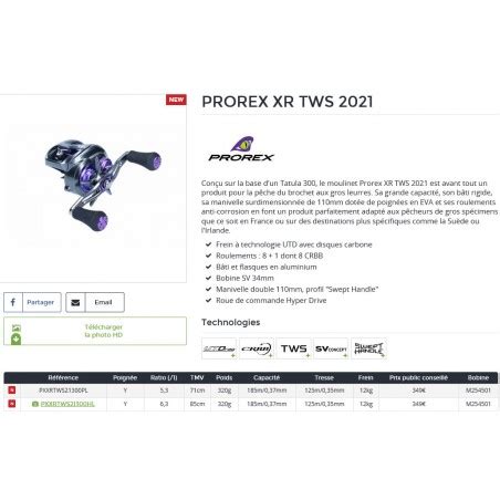 Moulinet Casting Daiwa Prorex XR TWS 300 HL 2021 PXXRTWS21300HL