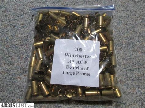 ARMSLIST - For Sale: Reloading Brass 45 ACP and more.