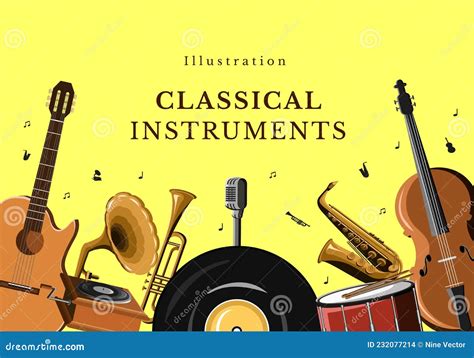 Illustration Vector Classical Music And Istruments Stock Vector Illustration Of Material