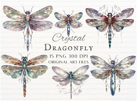 Crystal Dragonfly Pc Png Bundle Dragonfly Png Fantasy Dragonfly Png