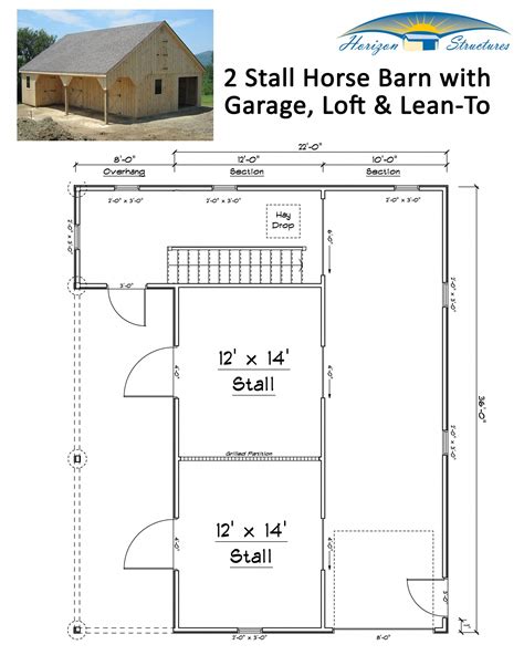 Free 2 Stall Horse Barn Plans