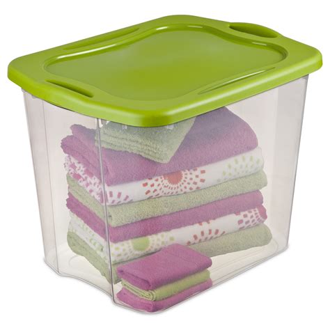 Home Organization Ez Carry Clear Spicy Lime Case Of 6 Sterilite 35 Qt