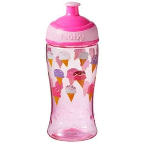 Nuby Super Slurp Sippy Cup Pink Ice Cream Toddler Sippy Cups Baby