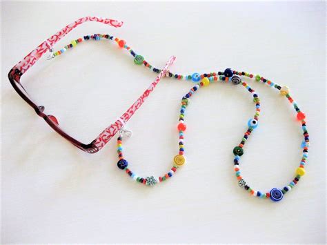 Colorful Beaded Eyeglass Chain Handmade Jewelry Glasses Etsy Eyeglass Chain Gold Eyeglass