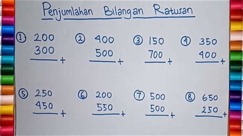 Belajar Matematika Tentang Penjumlahan Bilangan Ratusan Untuk Sekolah