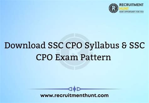 [UPDATED] SSC CPO Syllabus PDF & SSC CPO SI ASI Exam Pattern