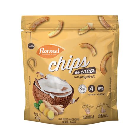 Chips De Coco Gengibre Selo Vegano