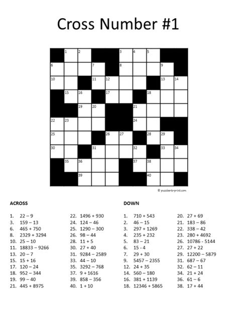 Grade 1 Crossword Puzzles Printable Printable Crossword Puzzles