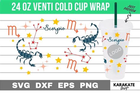 Scorpio Zodiac 24 Oz Venti Hole Wrap SVG Graphic By KARAKATE Creative