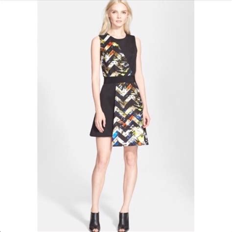 Milly Dresses Nwt Milly Zig Zag Print Asymmetrical Dress Poshmark