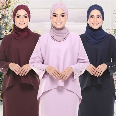 Baju Kurung Moden Ironless Kurung Baju Raya Muslimah Plain Kurung