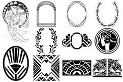 Art Deco Nouveau Ornamental Elements AI EPS PNG Gatsby