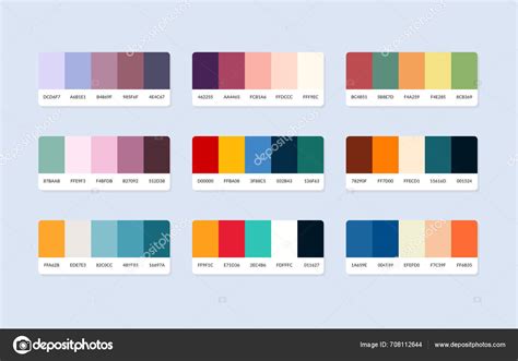 Image vectorielle Échantillons Catalogue Palette Couleurs Pantone Hex