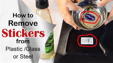 How To Remover Stickers Labels From Glass Plastic Or Steel Youtube