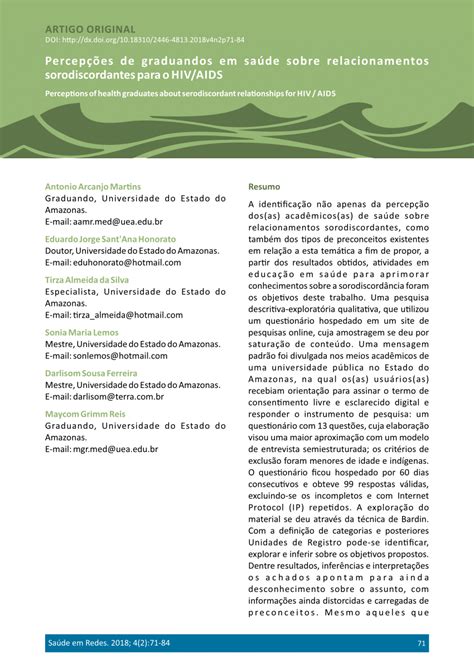 PDF Percepções de graduandos em saúde sobre relacionamentos